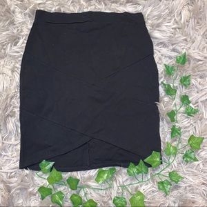 Black Criss Cross Pencil Skirt
